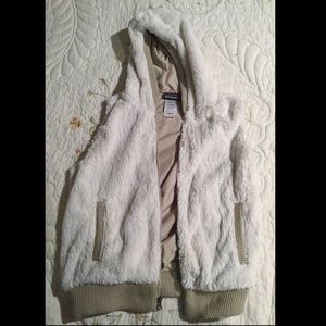 White Patagonia Faux Fur Vest